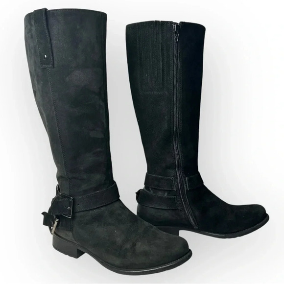 Clarks Plaza Steer Tall Boots in Black Suede Sz 6 - Picture 2 of 9